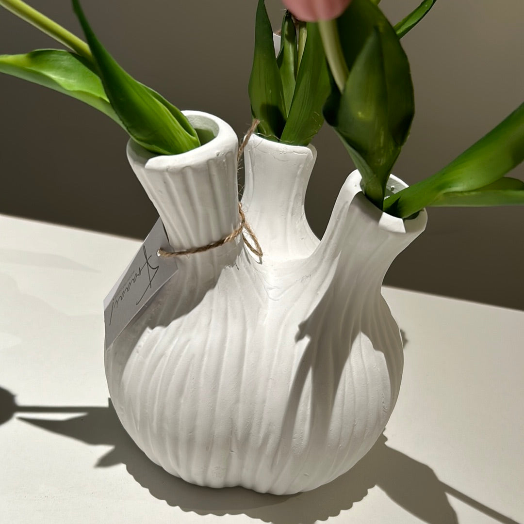 Vase garlic white
