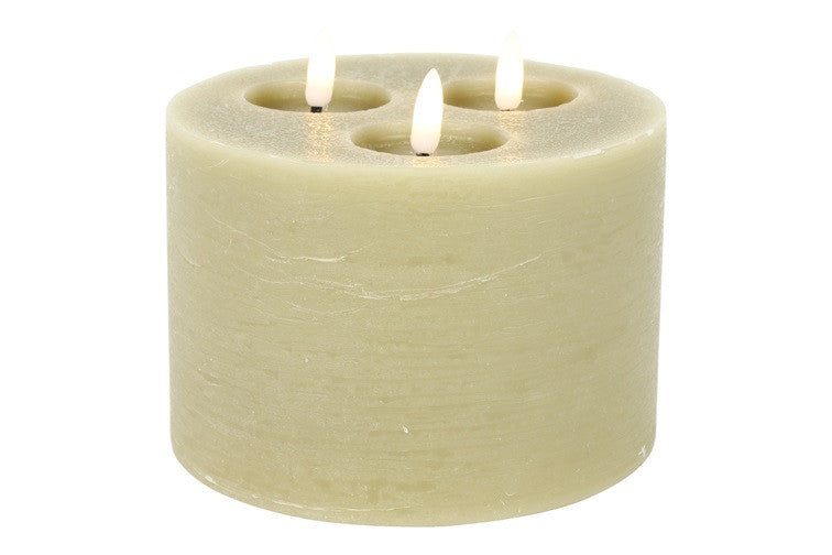 Stompkaars rustiek LED Lyon M rond taupe-L15B15H12,5CM