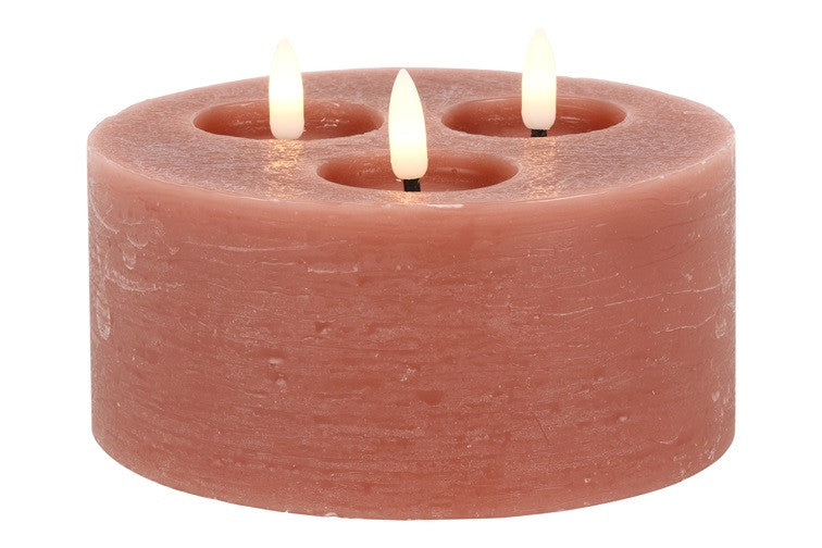 Stompkaars rustiek LED Lyon S rond roze-L15B15H10CM