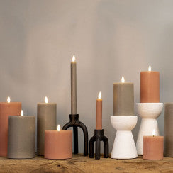 Stompkaars rustiek Ø7,5CM LED rond Lyon S roze L7,5B7,5H8CM