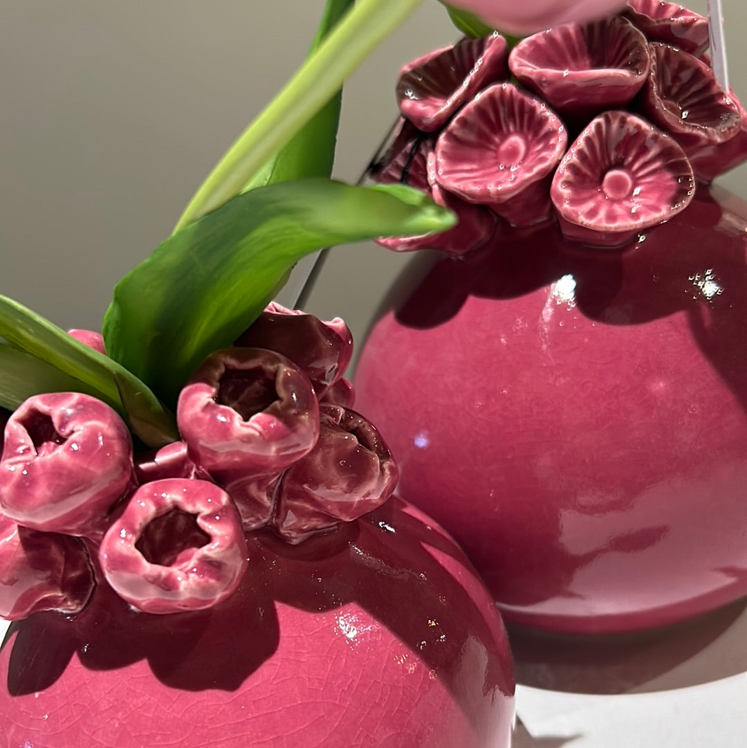 Villa Pottery Vase bloom roze mini