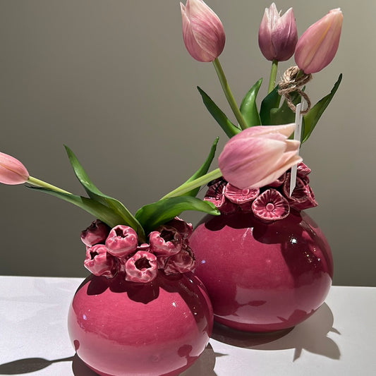 Villa Pottery Vase bloom roze mini