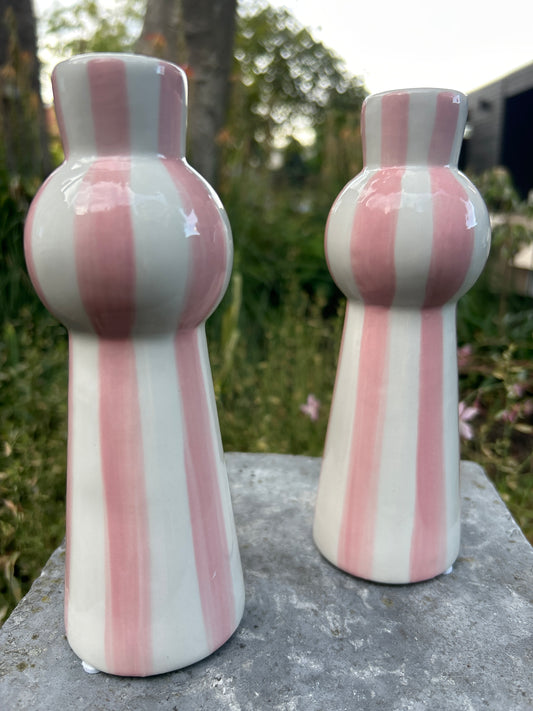 Kandelaar pink stripe