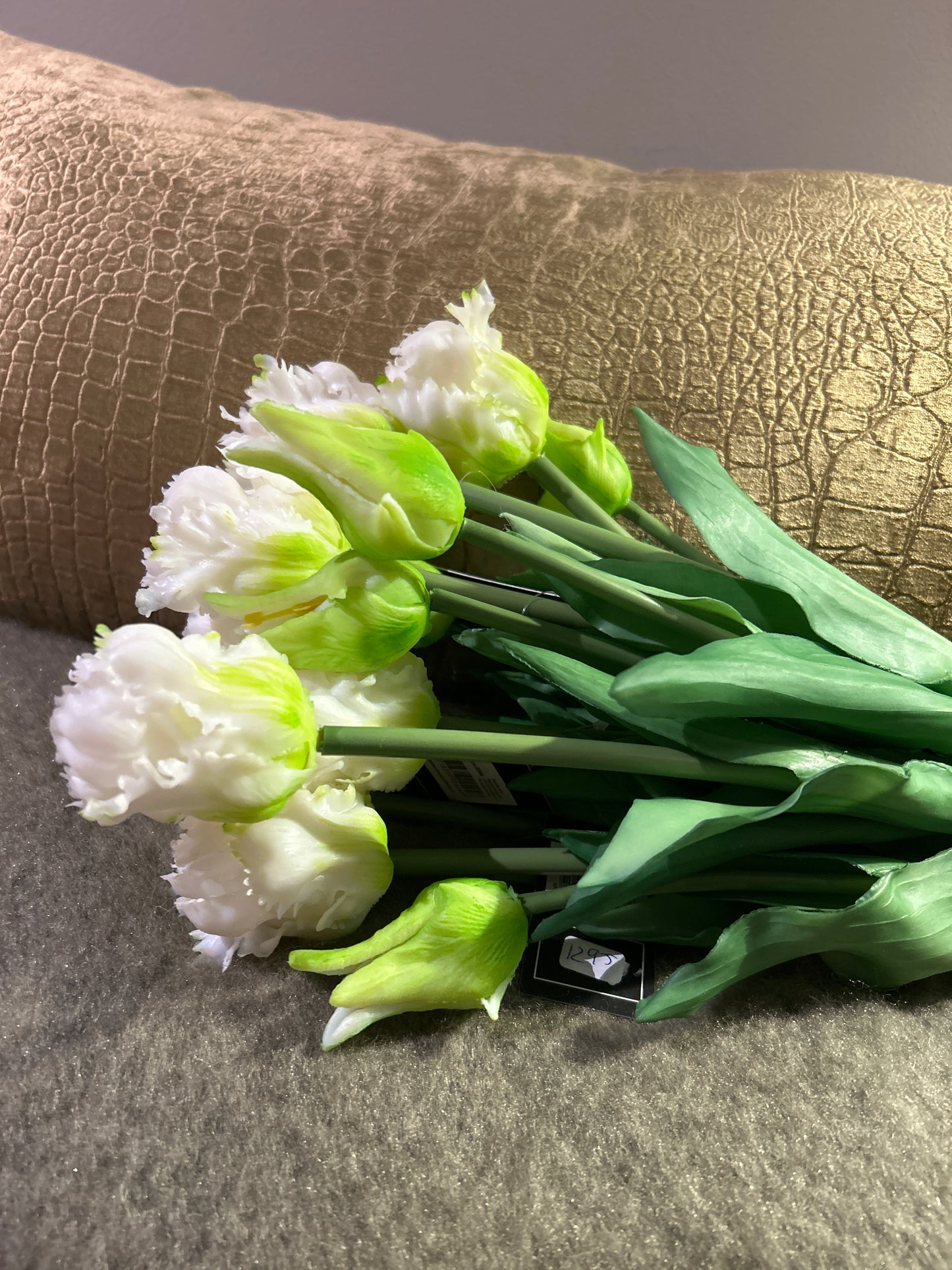 Real touch papagaai tulp  White