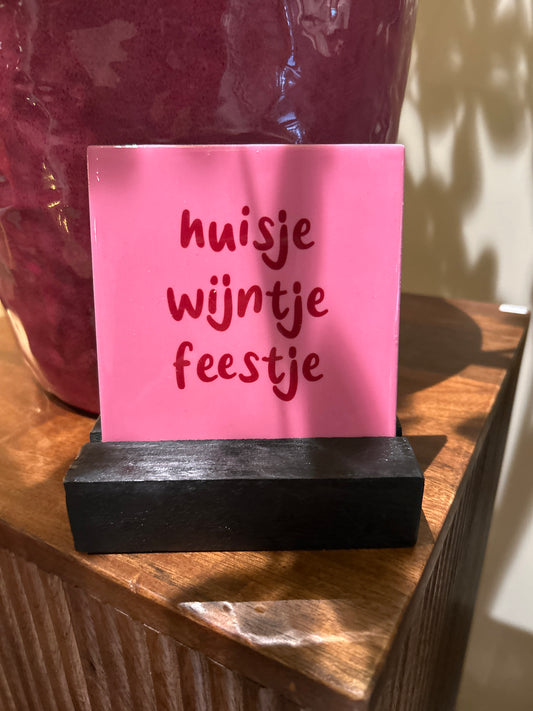 Tegel Huisje Wijntje Feestje