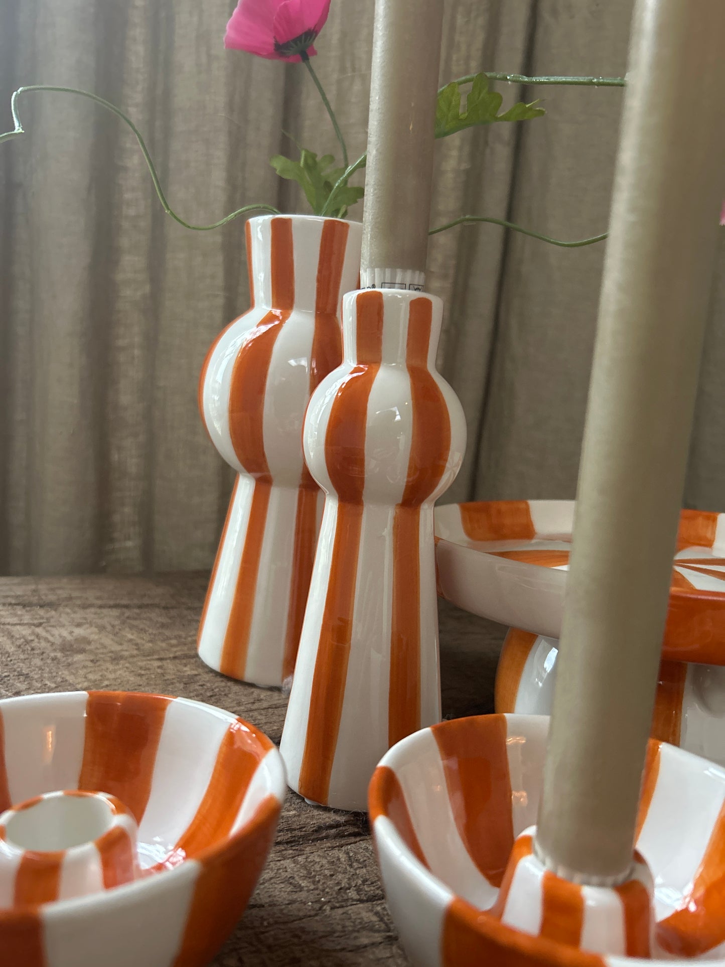 Kandelaar stripes Orange