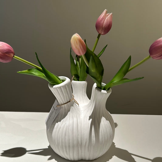 Vase garlic white