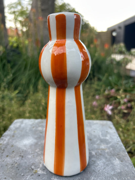 Kandelaar stripe Orange 17 cm