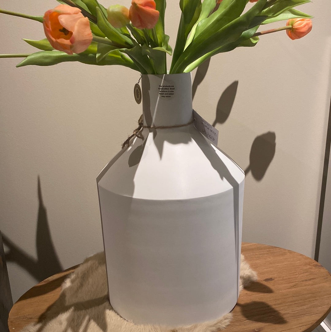 Vt Wonen vase metal white matt