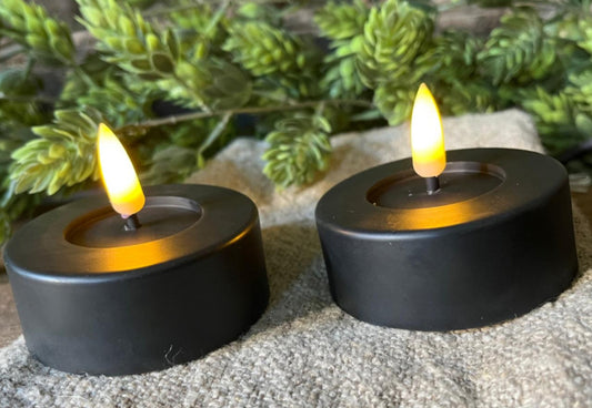 Led xl waxine licht set van 2 black