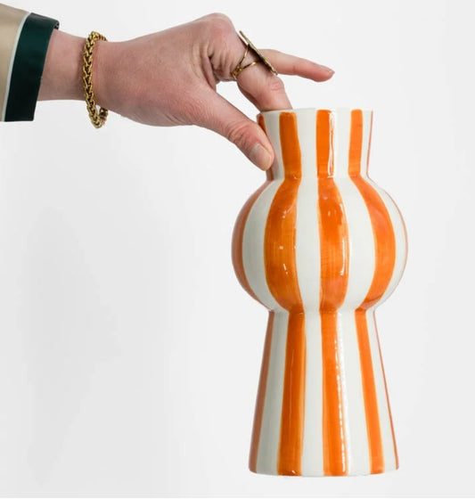 Vase stripes Orange