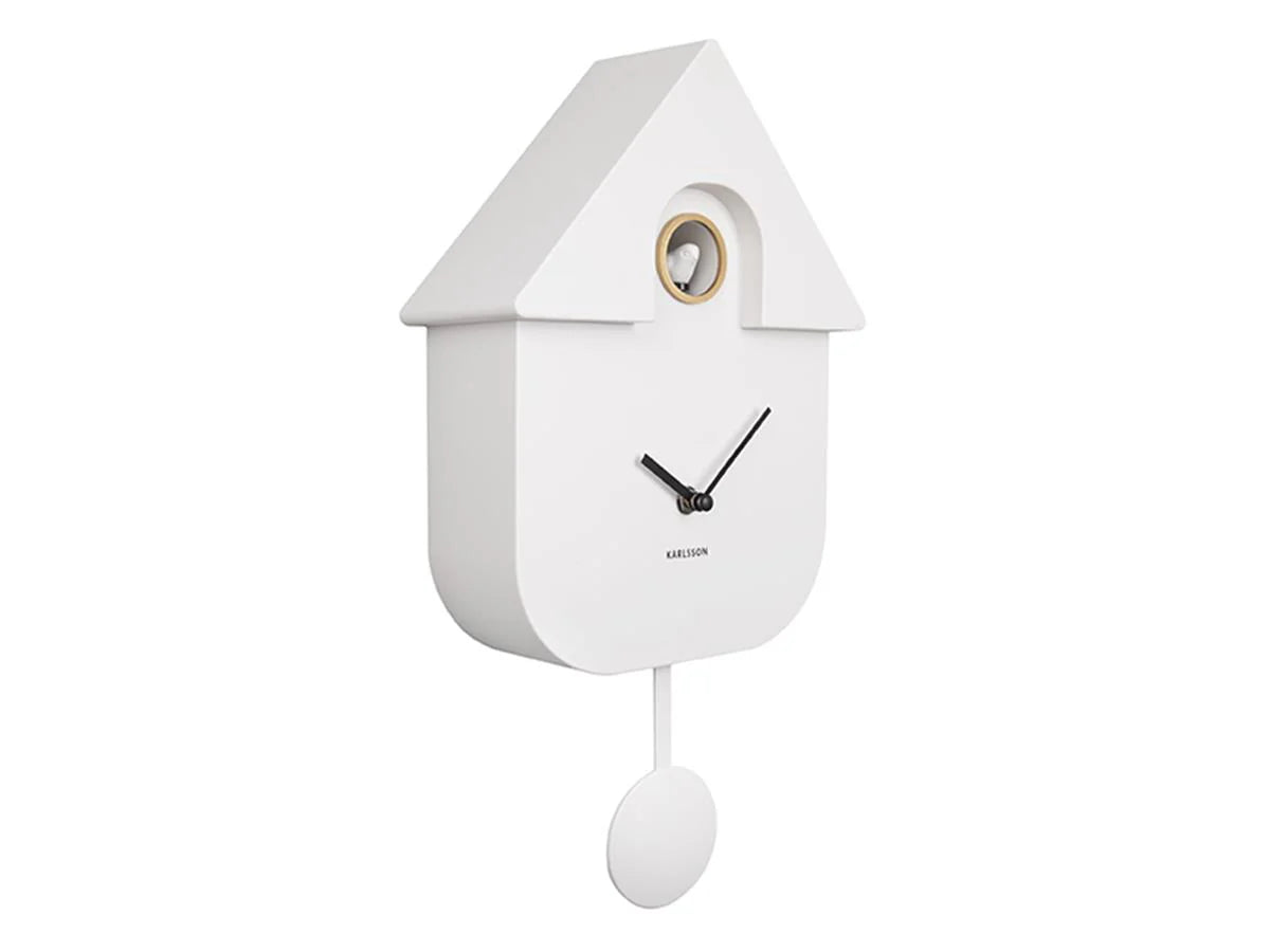 Wall Clock modern Cuckoo white