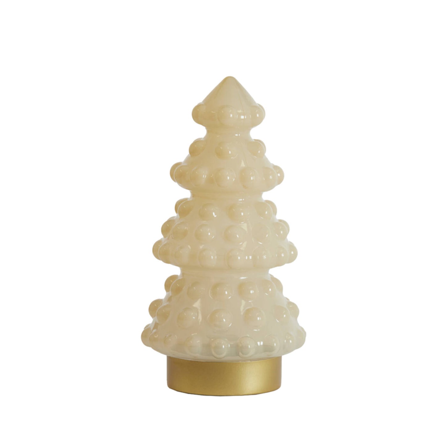 Kerstboom tafellamp maat M off white goud glans met bol geheel