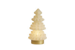 Kerstboom tafellamp maat M off white goud glans met bol geheel