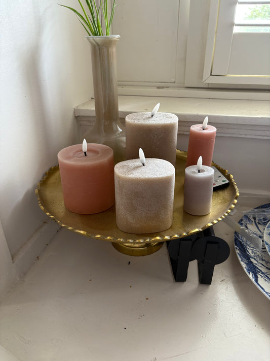 Stompkaars rustiek LED ovaal Lyon S taupe-D8B10H13CM