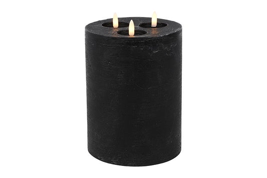 Stompkaars rustiek LED Lyon XL rond zwart-L15B15H22,5CM