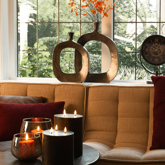 Stompkaars rustiek LED Lyon M rond zwart-L15B15H12,5CM