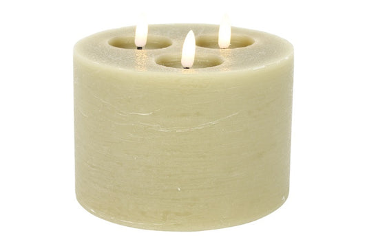 Stompkaars rustiek LED Lyon M rond taupe-L15B15H12,5CM