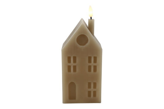 Huiskaars rustiek LED Lyon L taupe-L5,3B8,3H20CM