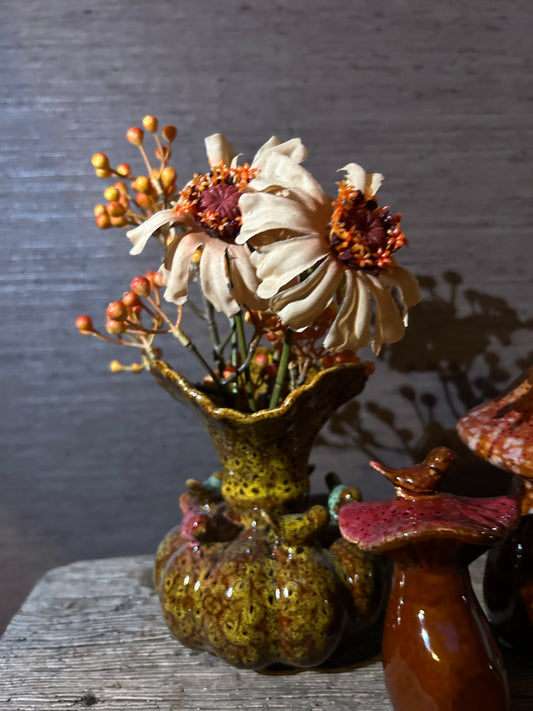 Autum Vase bird Orange