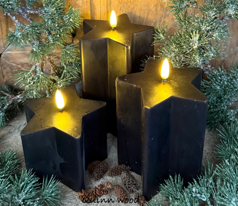 Led kaars Ster set van 2 !