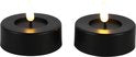 Led xl waxine licht set van 2 black