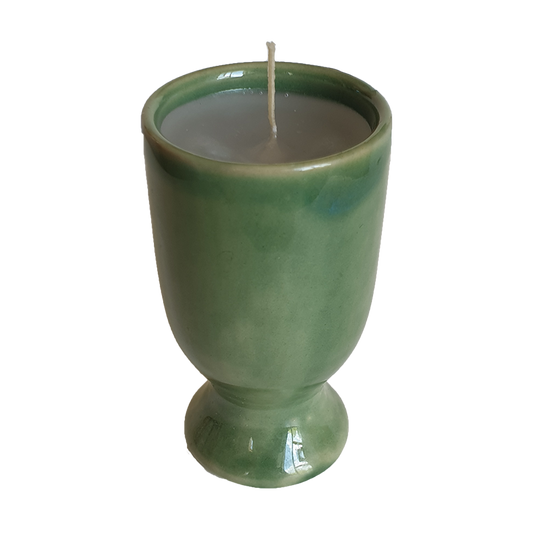 Ceramic candle olivine